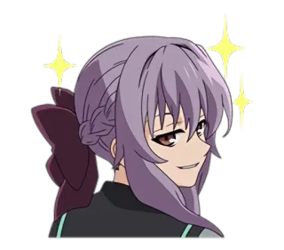 😈 a90d46a5 anime, altezzoso, femmina, capelli viola, scintillio whatsapp sticker