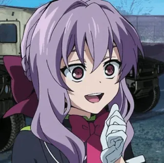 🔙 b5d16fa8 anime, ragazza, sorridente, militare, veicolo whatsapp sticker