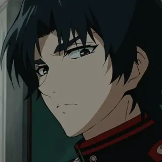 🗞 e90de522 Anime, Capelli neri, Uniforme, Yuichiro Hyakuya whatsapp sticker