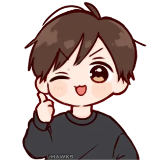 💞 0218cf3b @HAWKS anime, middle finger, boy, gesture telegram sticker