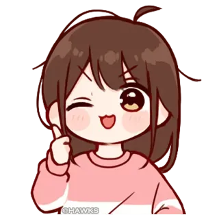 💞 04f119e8 @HAWKS anime girl, cartoon, cute, wink, girl telegram sticker