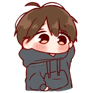 💞 184950e1 @HAWKS cartoon, anime, cute, boy, hoodie telegram sticker