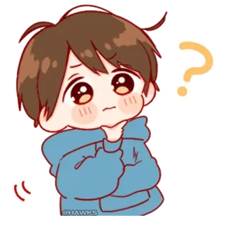 💞 2a99fb53 @HAWKS sticker, anime, question, boy, cartoon telegram sticker