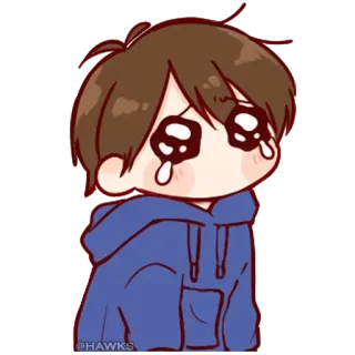 💞 357fc6fa @HAWKS anime, crying, sad, cartoon, boy telegram sticker