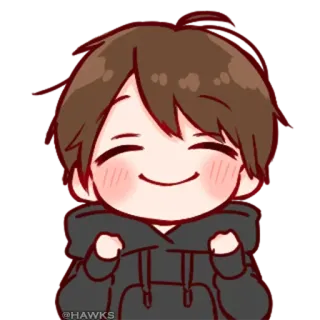 💞 38a975f1 @HAWKS chibi, happy, anime, cartoon, kawaii telegram sticker