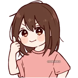 💞 3b6e0734 @HAWKS anime, cartoon, girl, thumbs up, positive telegram sticker