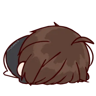 💞 3c7a4f38 @HAWKS cartoon, sleepy, sleeping, hair, avatar telegram sticker