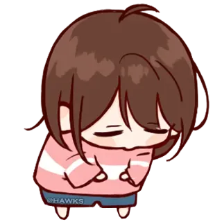 💞 3ced239a @HAWKS anime, cartoon, chibi, cute telegram sticker