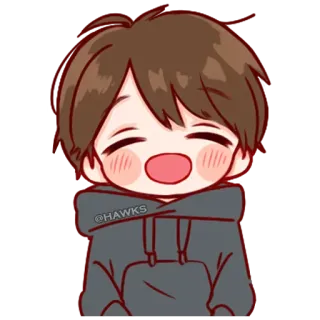 💞 4420083d @HAWKS anime, boy, chibi, cartoon, hoodie telegram sticker