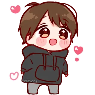 💞 4abea78f @HAWKS anime, chibi, cute, cartoon telegram sticker