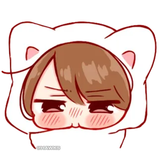 💞 511d2f2d @HAWKS anime, kawaii, cute, bear, hoodie telegram sticker