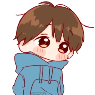 💞 54519015 @HAWKS chibi, anime, manga, cute, boy, cartoon telegram sticker