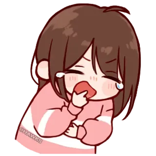 💞 5ff10ead @HAWKS anime, crying, sad, sticker, cute, cartoon telegram sticker