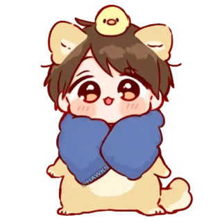 💞 73b34866 @HAWKS anime, kawaii, chibi, cute, cartoon, sticker telegram sticker
