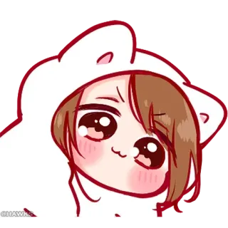 💞 7f27e869 cute, cartoon, kawaii, anime, cat ears, hoodie telegram sticker