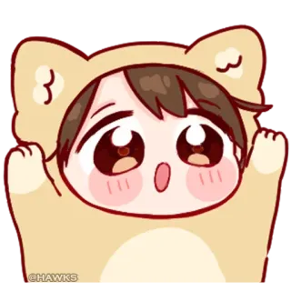 💞 874d75e6 @HAWKS cartoon, sticker, kawaii, cute, bear, anime telegram sticker