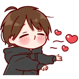 💞 a148f18f @HAWKS anime, kawaii, heart, boy, cute, cartoon telegram sticker