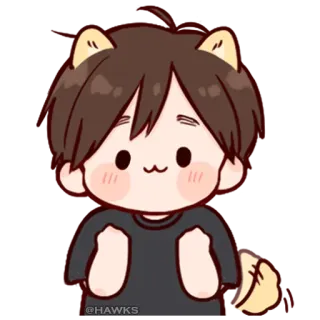 💞 ac8432bb @HAWKS cartoon, kawaii, cute, boy, ears telegram sticker