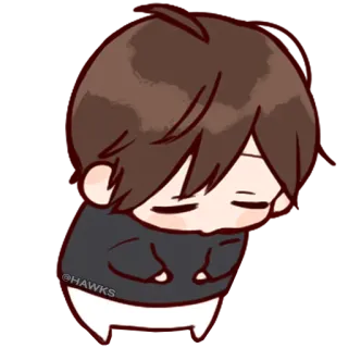 💞 ceb987b2 @HAWKS anime, character, cute, chibi, sad, bowing telegram sticker