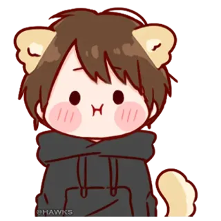 💞 d6ed990a @HAWKS cartoon, animal, person, hoodie telegram sticker
