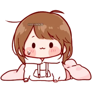💞 e060d404 @HAWKS chibi, kawaii, cute, cartoon, girl telegram sticker