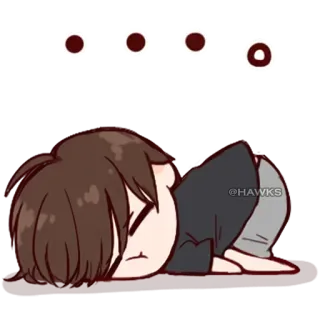 💞 e80f9974 anime, cartoon, sad, sleeping, exhausted telegram sticker