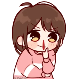 💞 e9243c75 cute, cartoon, girl, chibi telegram sticker