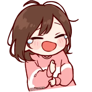 💞 f13e3a42 @HAWKS cartoon, anime, girl, happy, cry, laugh, emotional telegram sticker