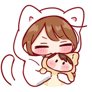 💞 f196e20b HAWKS anime, cute, kawaii, cartoon, girl, cat telegram sticker