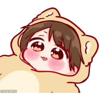 💞 fd260f7c @HAWKS anime, chibi, cute, bear, cartoon telegram sticker