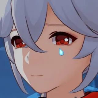 🍁 09423520 Razor Anime, Sedih, Air mata, Genshin Impact, Video game, Karakter whatsapp sticker