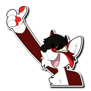 👍 3c7ebc50 Furry, Zorro, Pulgar arriba, Adhesivo, Dibujo animado telegram sticker