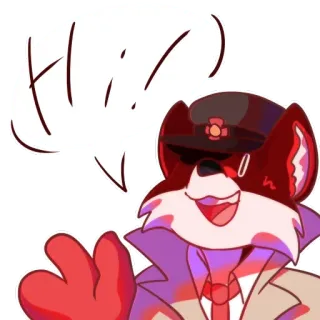 🖐 5bd98ac7 Hi! zorro, dibujos animados, hola, saludo telegram sticker
