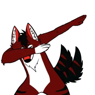 😏 5e40689f zorro, dab, animal, peludo, pose, rojo, blanco telegram sticker