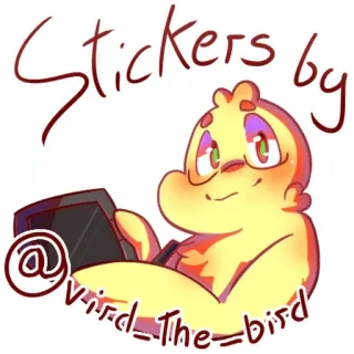 📝 9a6171ca Stickers by @Vird_The_Bird pegatinas, arte, artista, dibujos animados, pájaro telegram sticker