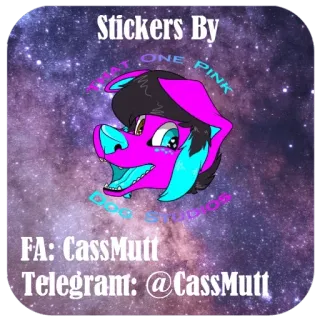 💳 d6ab6e32 Stickers By
FAT ONE PINK
DOG STUDIOS
FA: CassMutt
Telegram: @CassMutt pegatina, perro, dibujos animados, rosa, azul telegram sticker