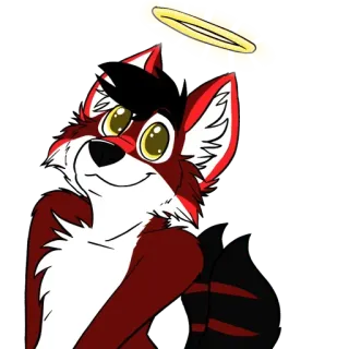 😇 f0c77f35 Furry, Zorro, Dibujos Animados, Ángel telegram sticker