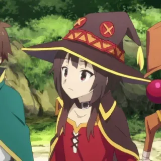 🍓 38131c61 Megumin Konosuba 애니메이션, 캐릭터, 메구밍, 코노스바, 마법, 마법사, 귀여운 telegram sticker