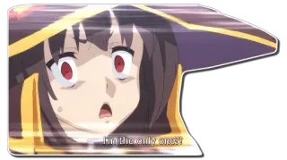 😱 404434df Megumin Konosuba I'm the only one!! 애니, 만화, 코노스바, 메구밍, 웃긴, 스티커 telegram sticker