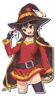😈 68e38a0e Megumin Konosuba 애니메이션, 코노스바, 메구밍, 마법사, 귀여운, 마법 telegram sticker