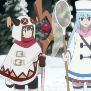 🎡 7000bec9 Megumin Konosuba 애니메이션, 메구밍, 코노스바, 겨울, 마법 telegram sticker