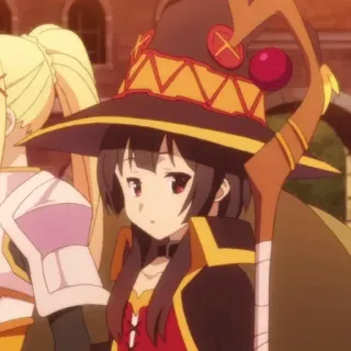 🎡 72ed2c4f Megumin Konosuba 애니메이션, 소녀, 마법, 마법사, 모자 telegram sticker