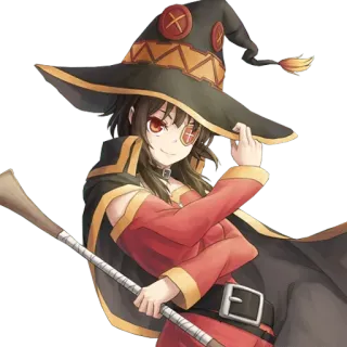 😎 93ffbfc0 Megumin Konosuba 애니메이션, 마법사, 귀여운, 카와이, 마법, 만화 telegram sticker