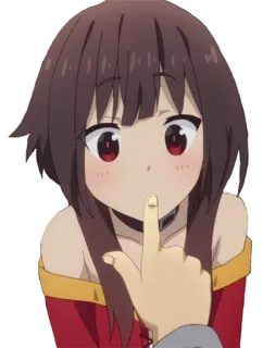 😳 aa4777a4 Megumin Konosuba 애니메이션, 소녀, 가리키는, 손가락, 제스처, 메구밍, 코노스바, 귀여운 telegram sticker