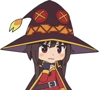 😖 b0535573 Megumin Konosuba 애니메이션, 만화, 마법, 마법사, 소녀, 귀여운, 치비 telegram sticker