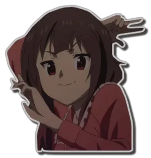 😆 c450eb39 Megumin Konosuba 애니메이션, 코노스바, 메구밍, 스티커, 귀여운 telegram sticker