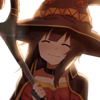 ☺️ c5362384 Megumin Konosuba 메구밍, 코노스바, 애니메이션, 캐릭터, 귀여운, 미소 telegram sticker