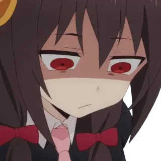 😞 d9df99a6 Yunyun Konosuba 애니메이션, 윤윤, 코노스바, 캐릭터, 여자, 화난 telegram sticker