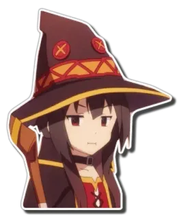 😶 e13e67f2 Megumin Konosuba 애니메이션, 메구밍, 코노스바, 마법사, 위자드, 귀여운 telegram sticker