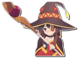 😞 e49815c8 Megumin Konosuba 애니메이션, 마법, 마법사, 귀여운, 여자, 코노스바, 메구밍 telegram sticker